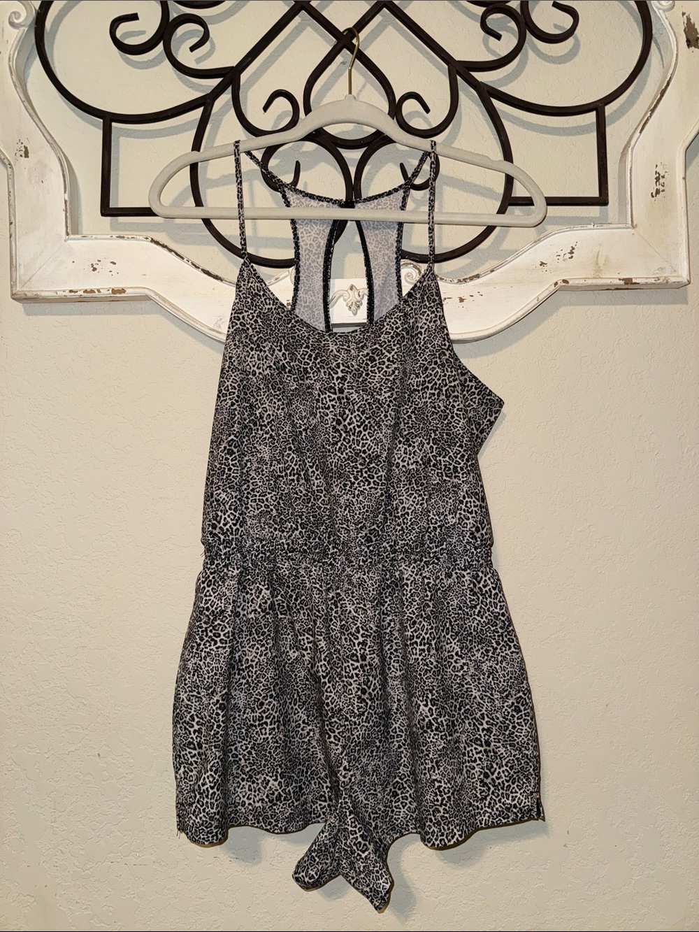 Women’s Black & White Leopard Print Romper